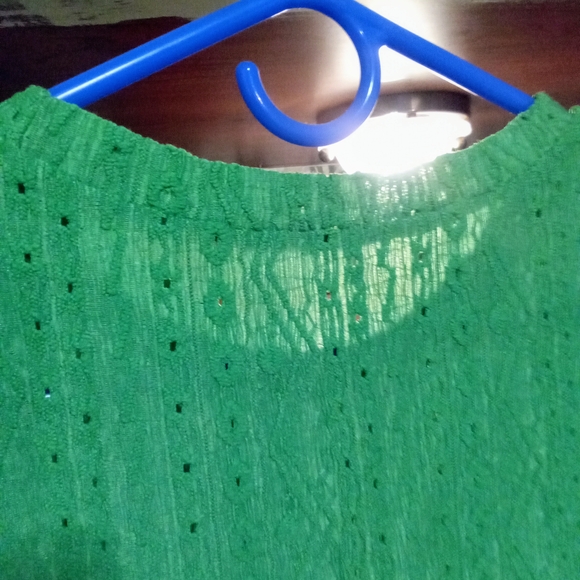 Elegant Green Eyelet Women's Top - Picture 3 of 7